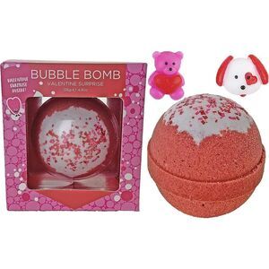 Valentine Bubble Bath Bomb for Kids with Surprise Toy Inside. Large 99% Natural